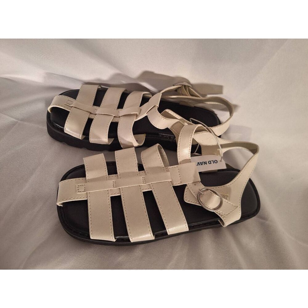 Old Navy Faux Leather Platform‎ Fishermans Sandal for Girls Size 2Y NEW